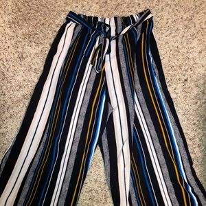 Multi-color Striped Capris for Work / Business